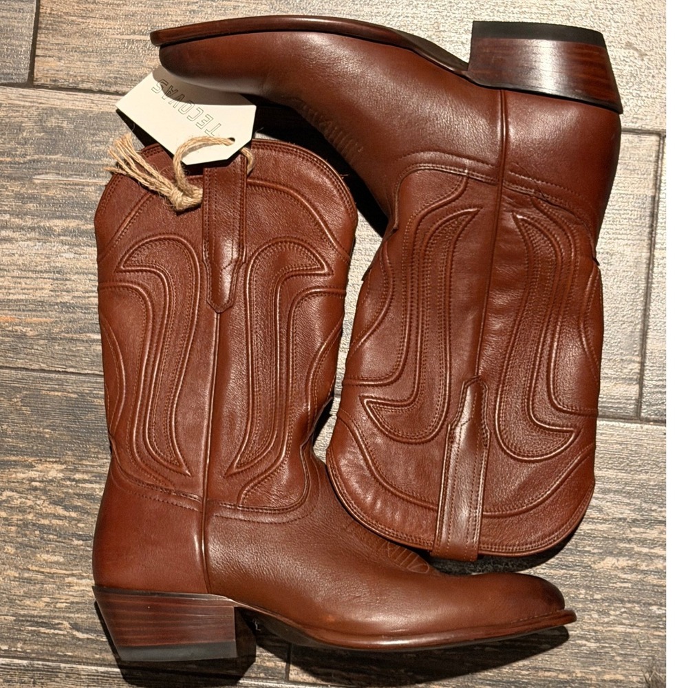Tecovas The Jamie Scotch Goat Leather Cowboy Western Boots 9.5 B Round Toe 97057 - Picture 3 of 11